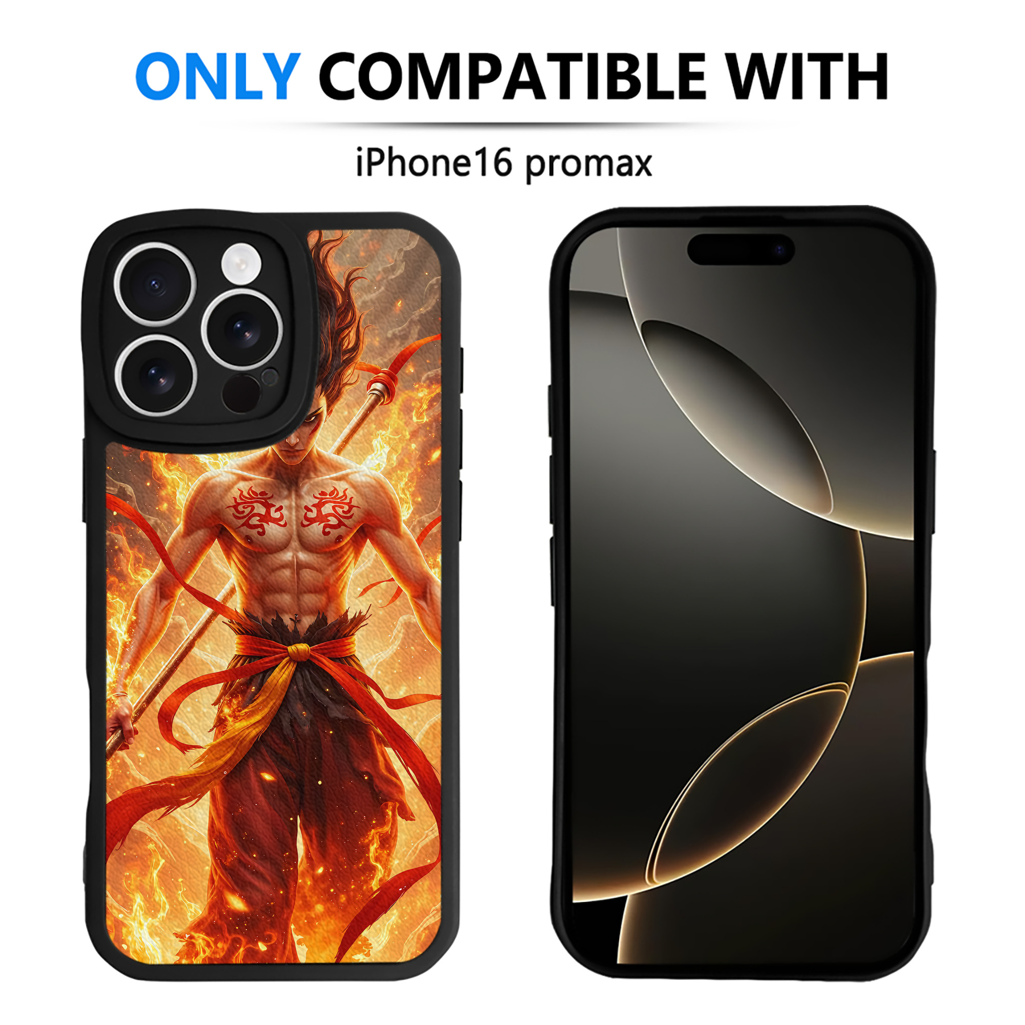 （画像用） Ne Zha 2 ナタ 魔童の大暴れ 【iPhone 16シリーズ対応】シリコンスマホケース（レザー調） 材質：シリコン